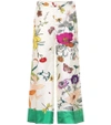 GUCCI FLORAL-PRINTED SILK trousers,P00343055