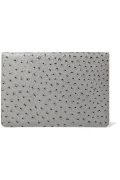 The Case Factory Ostrich-effect Leather 12" Macbook Cover In Grey
