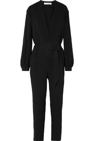 Iro Frame Belted Crepe Jumpsuit In Black