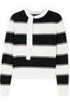 MARC JACOBS TIE-DETAILED STRIPED WOOL SWEATER