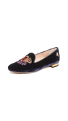 CHARLOTTE OLYMPIA SCORPIO EMBROIDERED FLATS