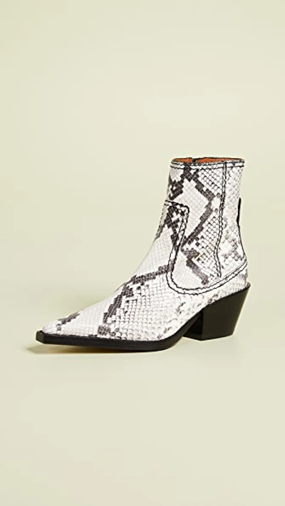 Joseph Printed Leather Ankle Boots In Roccia