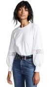 SEE BY CHLOÉ Lace Inset Balloon Sleeve Top