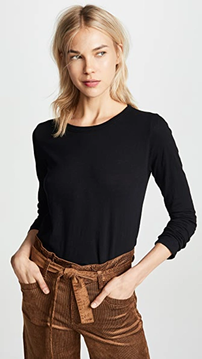 VELVET LIZZIE LONG SLEEVE TEE BLACK,VELVE41093