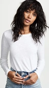 VELVET LIZZIE LONG SLEEVE TEE WHITE,VELVE41093