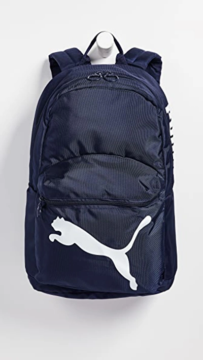 Puma Essential Backpack In Peacoat/white