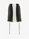 ALEXANDER MCQUEEN LADDERED COLOR-BLOCK SKIRT,543247Q1WRR1084