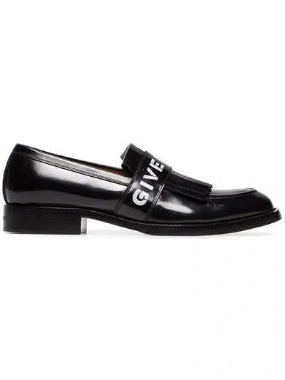 Givenchy Logo Fringe Leather Loafers In Black