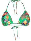 LA DOUBLEJ PAVONE VERDE BIKINI TOP