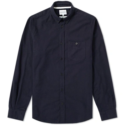 Norse Projects Anton Brushed Flannel Shirt In Blue