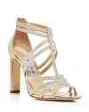 JIMMY CHOO WOMEN'S SELINA 100 GLITTER HIGH-HEEL SANDALS,J000098189