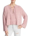 SADIE & SAGE CROPPED LACE-UP SWEATER,ACXT1177