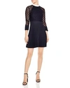 SANDRO BATTEMENTS PLEATED LACE-DETAIL DRESS,R20217H