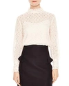 SANDRO CACAHUETE CROSSHATCHED LACE TOP,E11480H