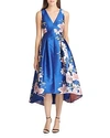 ELIZA J HIGH/LOW FLORAL JACQUARD DRESS,EJ8M0226