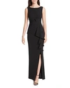 Eliza J Ruffle-detail Gown In Black