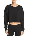 ALO YOGA DISTRESSED CROPPED SWEATSHIRT,W3367RG