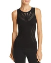 Alo Yoga Lark Mesh Detail Seamless Tank In Black
