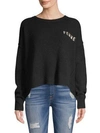 360CASHMERE Femme Crop Graphic Cashmere Sweater