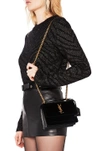 SAINT LAURENT Small Velvet & Leather Sunset Chain Bag