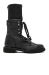 Rta Leather Combat Boots In Blackout