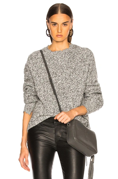 Helmut Lang Distressed Knitted Sweater In Black White Marble