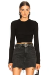 Cotton Citizen Venice Crop Long Sleeve In Jet Black