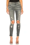 Amiri Distressed Paint Effect Jeans In Grey
