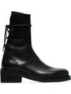 ANN DEMEULEMEESTER 50 LACE-UP LEATHER BOOTS