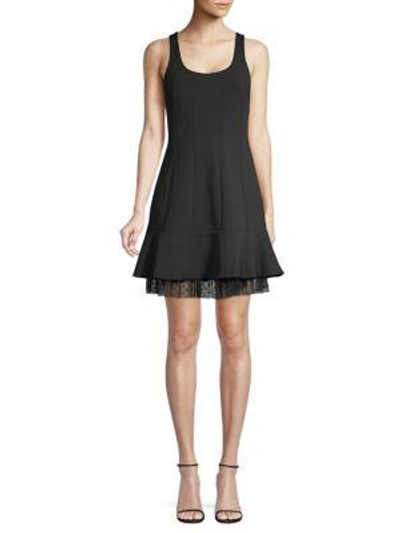 Bcbgmaxazria Scoopneck Fit-&-flare Mini Dress In Black