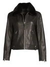 MACKAGE Maryse Fur Collar Leather Jacket