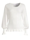 PARKER Henri Ruffle-Sleeve Knit Top