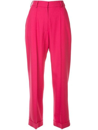 Racil High-waisted Cropped Trousers In Pink