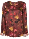 MOTHER OF PEARL FLARED SLEEVE BLOUSE