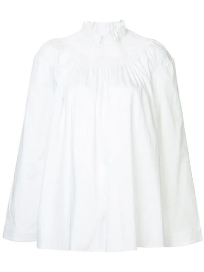 Teija Wide Sleeve Blouse In White