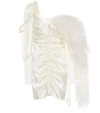 MAGDA BUTRYM Tefe feather trim silk-blend minidress,P00343585