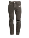 PURPLE P001 Slim Fit Coated Ripped Jeans