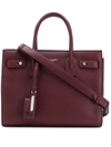 Saint Laurent Sac De Jour Baby Supple Bonded Leather Tote Bag, Burgundy In Red