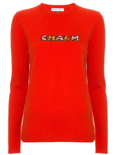Bella Freud Charm Print Sweater In Red