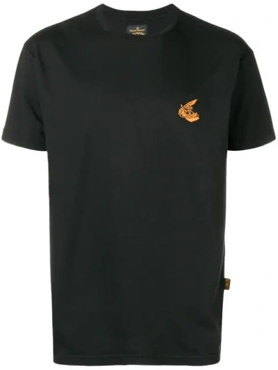 Vivienne Westwood Anglomania Logo Embroidered T-shirt In Black