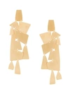 ANNIE COSTELLO BROWN OVERSIZED GEOMETRIC PENDANT EARRINGS