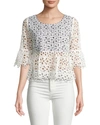 ANNA SUI GINGHAM AND DAISIES CROP TOP,1000069219022