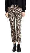 Paige Hoxton High Waist Ankle Straight Leg Jeans In Sahara Leopard