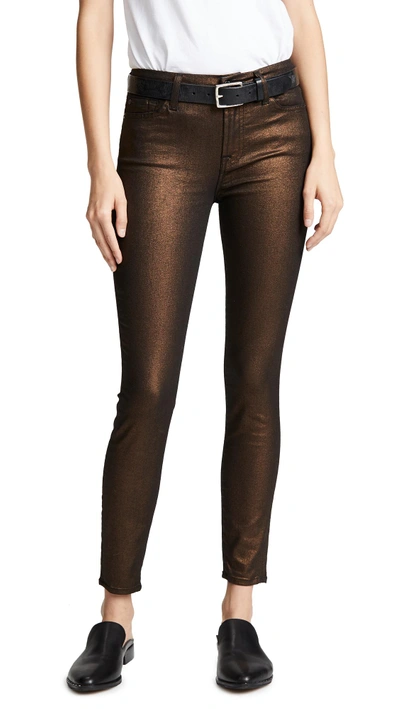 7 For All Mankind The Ankle Skinny Jeans In Copper