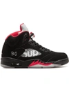 Jordan Air  5 Retro Supreme Sneakers In Black
