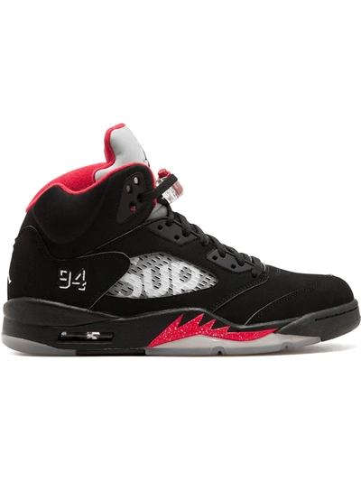 Jordan Air  5 Retro Supreme Sneakers In Black