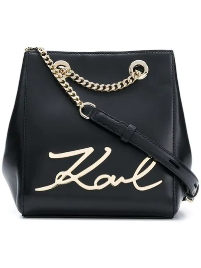 Karl Lagerfeld K/signature Bucket Bag In Black