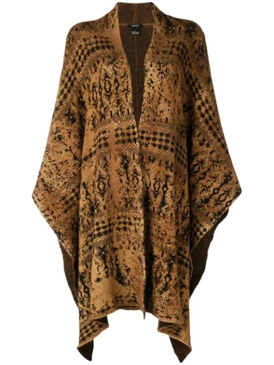 Avant Toi Patterned Oversized Cardigan - Brown