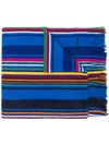 PAUL SMITH FRINGED STRIPED SCARF