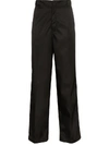 Prada Nylon Logo Badge Trousers - Black In Black
